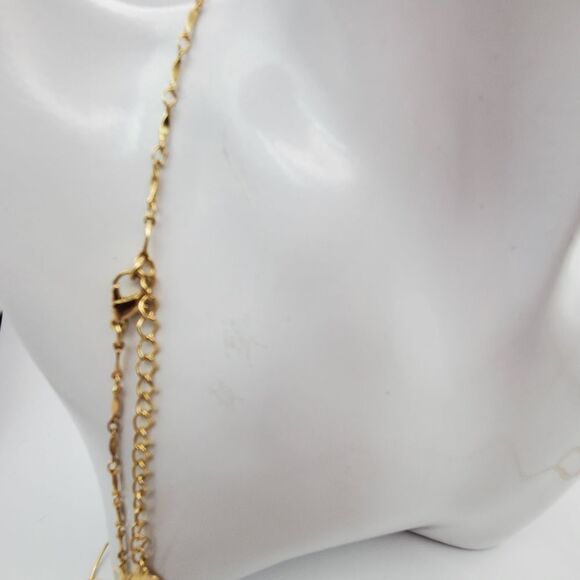 Double doozy circle hoop necklace retro vintage 1970 flare‎ N2210 - Picture 2 of 4